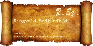 Ringvald Szórád névjegykártya